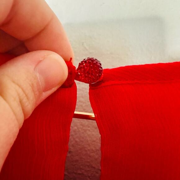 NWT Max + Ash Scarlet Red Smocked Waist Keyhole Back Midi Dress Size Medium - Picture 9 of 9